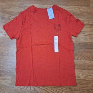 Cat & Jack Boys Red Short Sleeve Dinosaur Tagless T-Shirt Kids Large 10/12 New